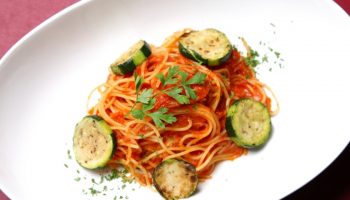 Zucchini Noodles with Leek-Tomato Sauce